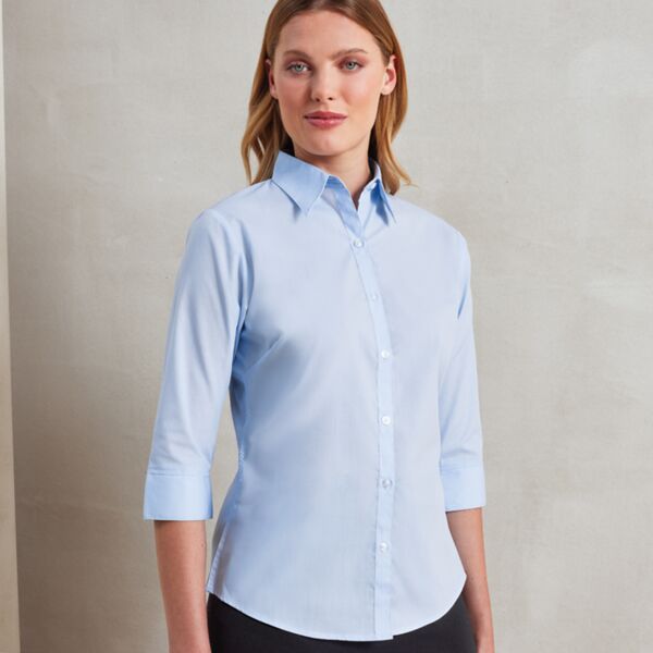 Premier Ladies 3/4 Sleeve Poplin Blouse Thumbnail